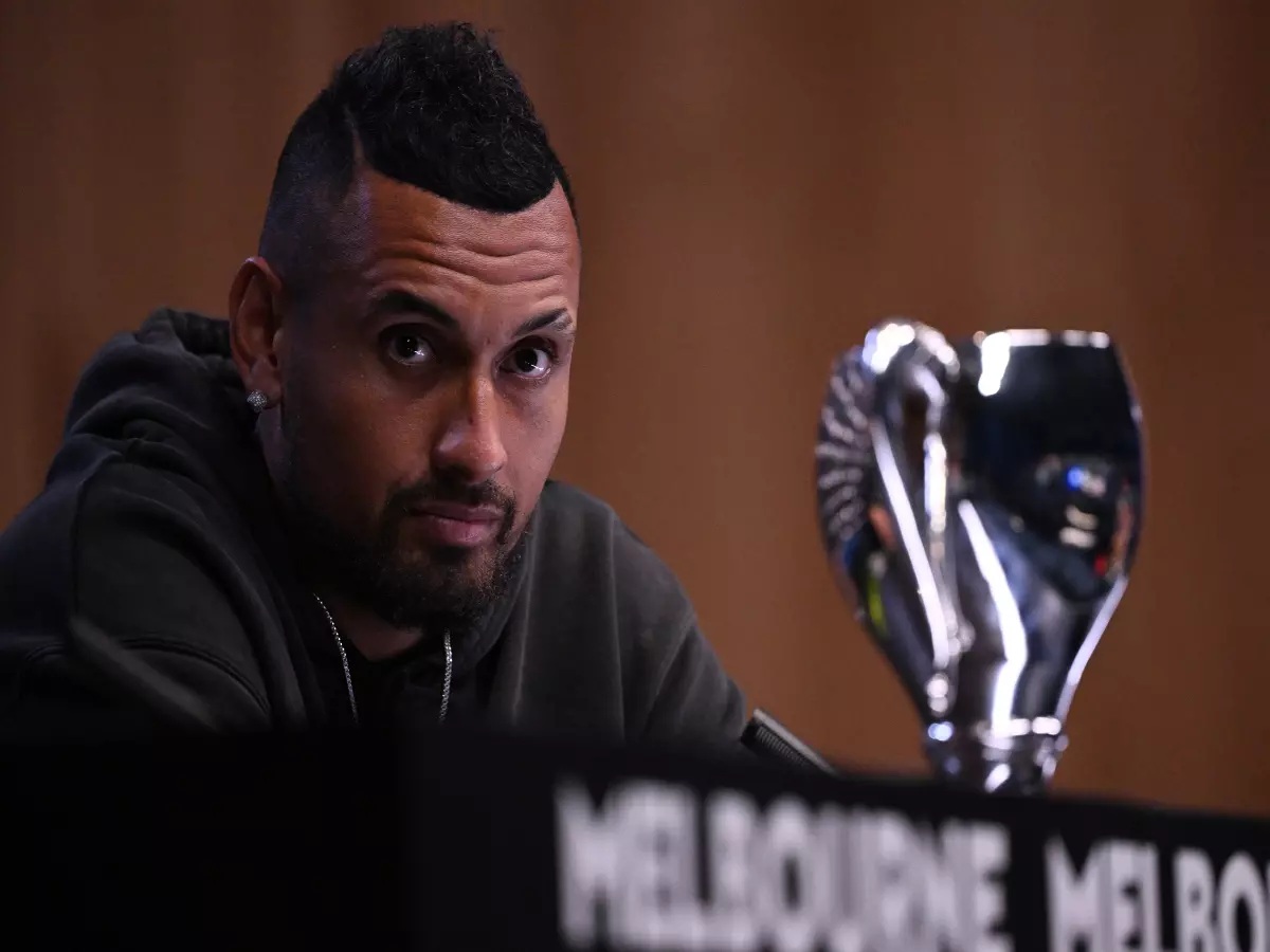 Nick Kyrgios of Australia during a press conference