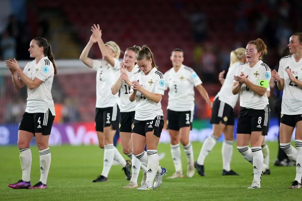 Northern Ireland players applaud fans after Euro 2022 defeat to Norway