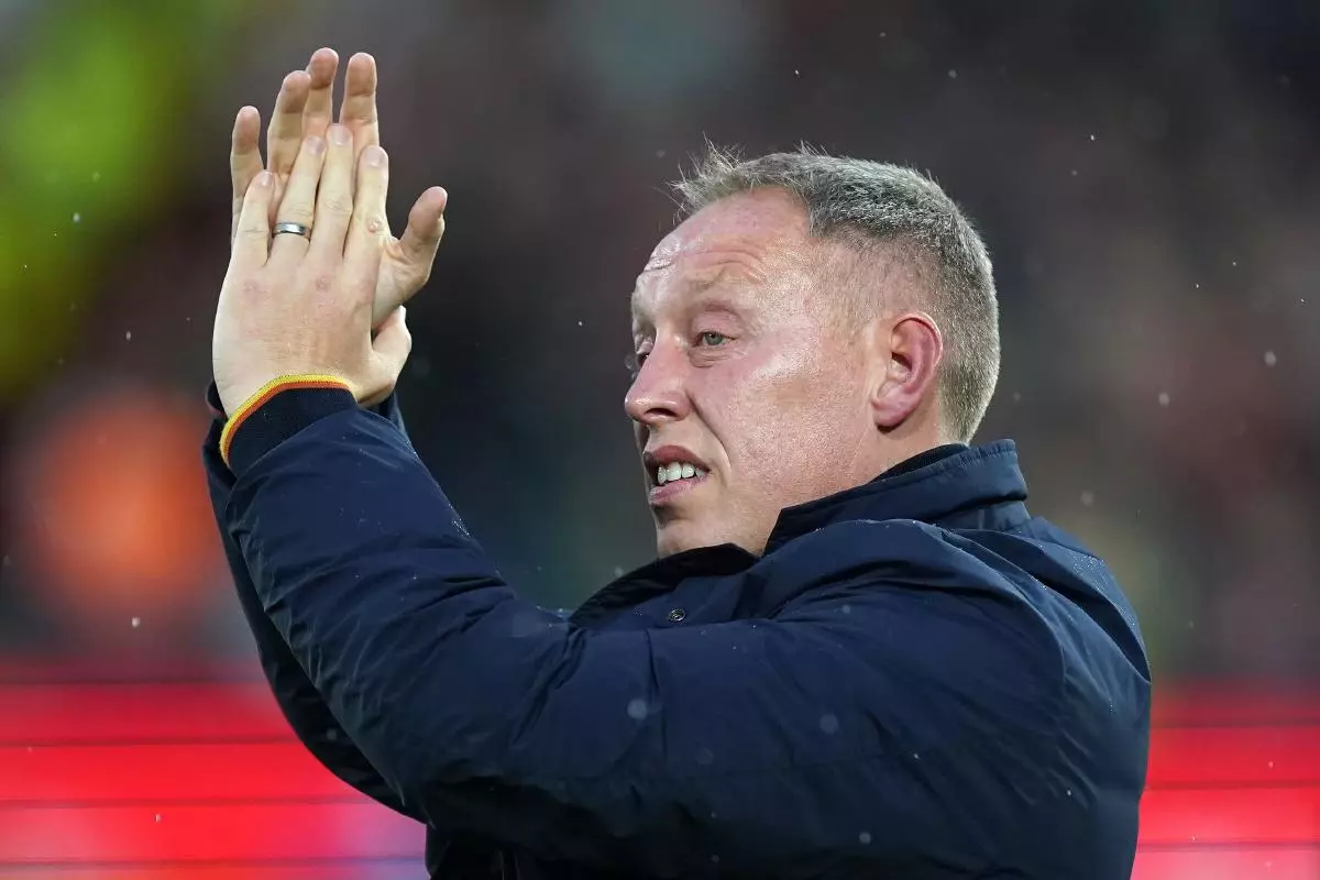 Nottingham Forest manager Steve Cooper applauds the fans