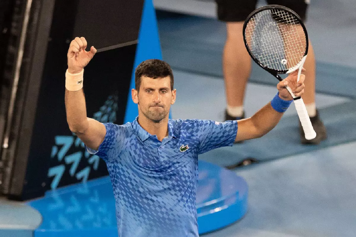 Novak Djokovic at the 2023 Australian Open