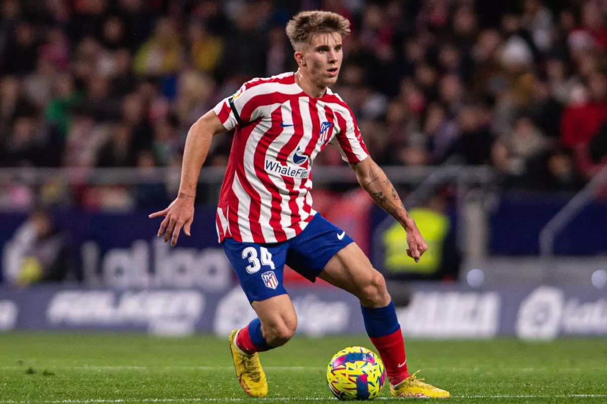 Pablo Barrios in action for Atletico Madrid