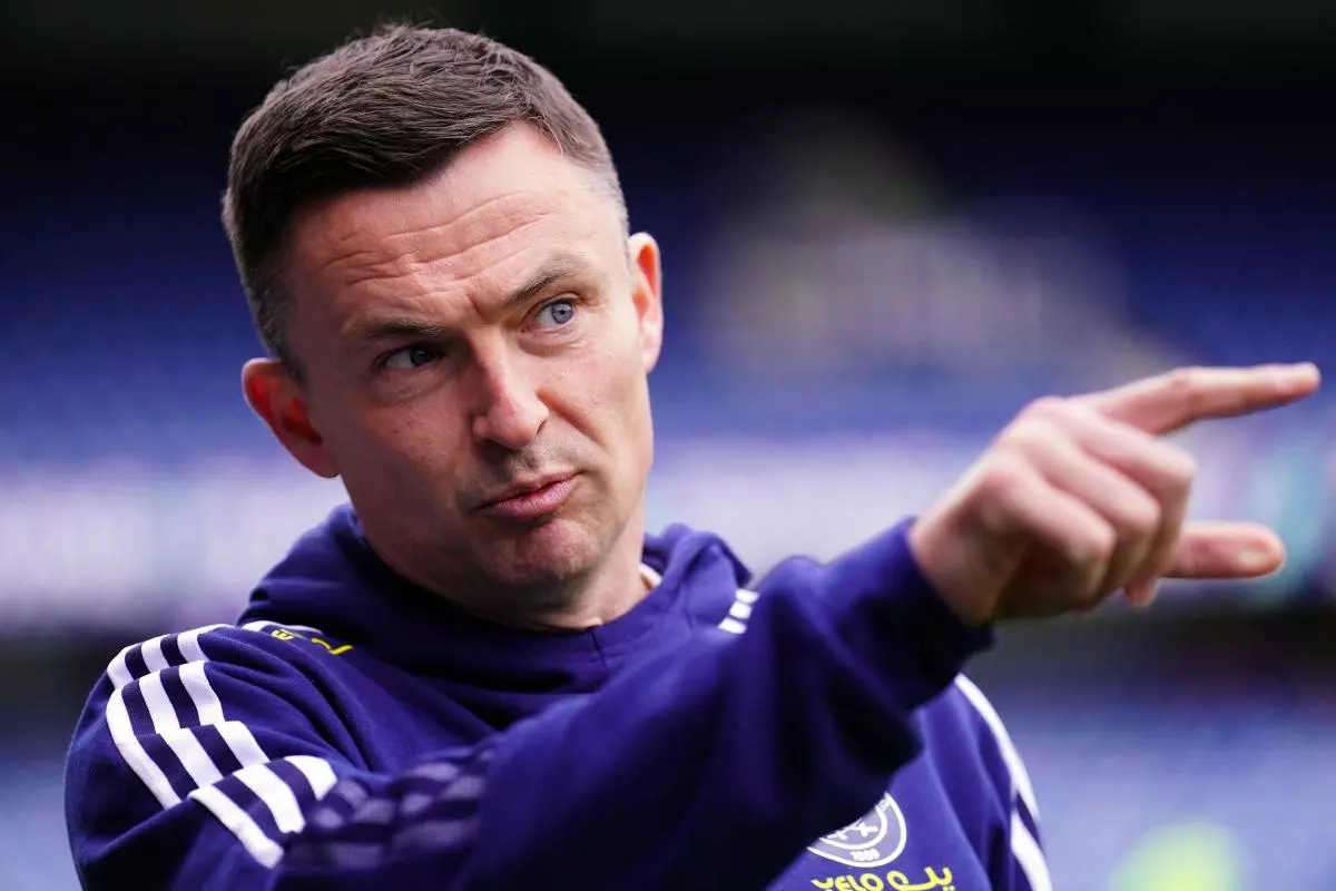 Sheffield United manager Paul Heckingbottom inspects the pitch before the Sky Bet Championship match