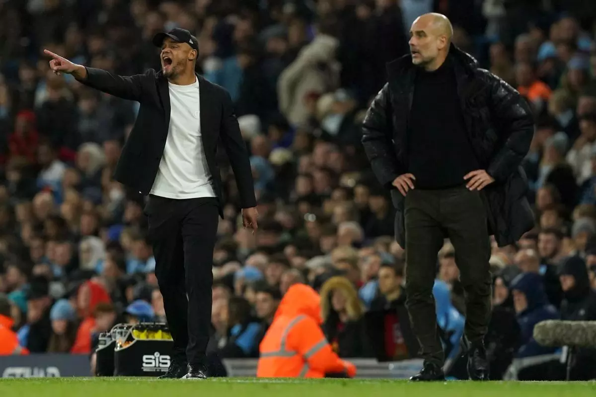 Pep Guardiola and Vincent Kompany