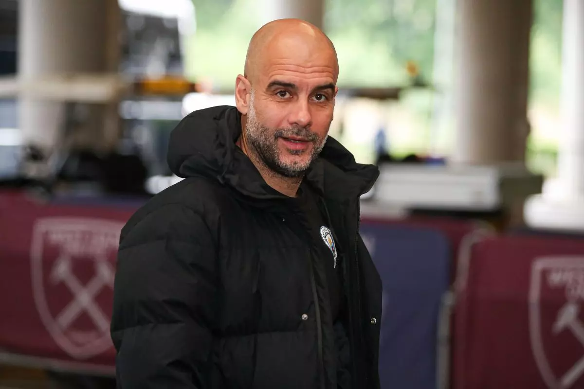 Pep Guardiola, Manager of Manchester City arrives for the Premier League match