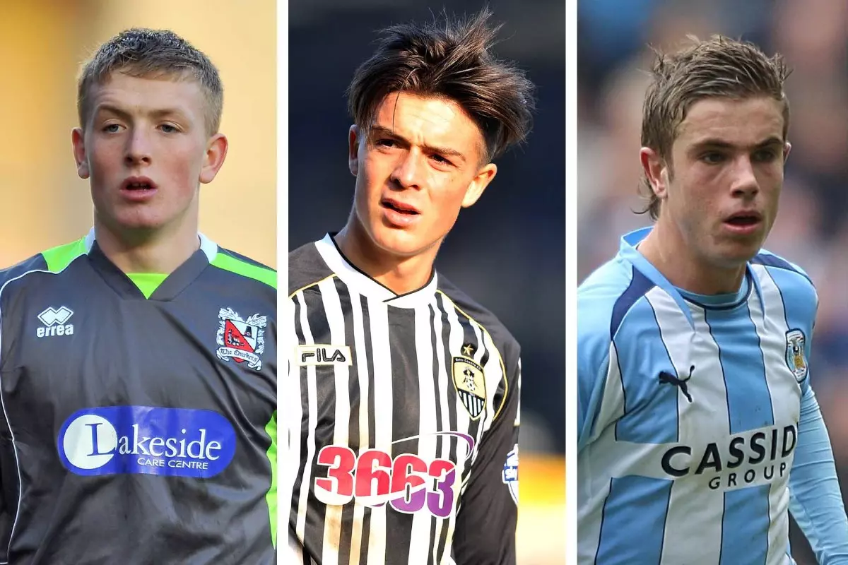 Jordan Pickford, Jack Grealish, Jordan Henderson and Harry Kane during early loan spells