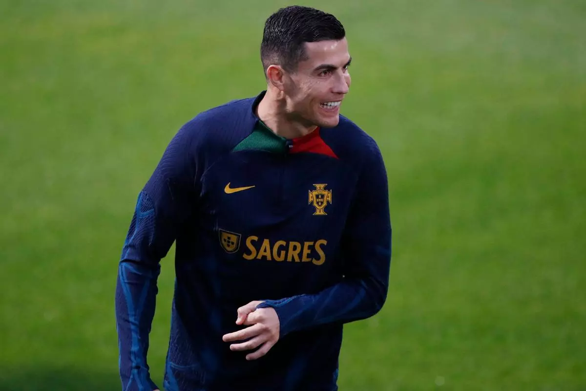Portugal's Cristiano Ronaldo during training