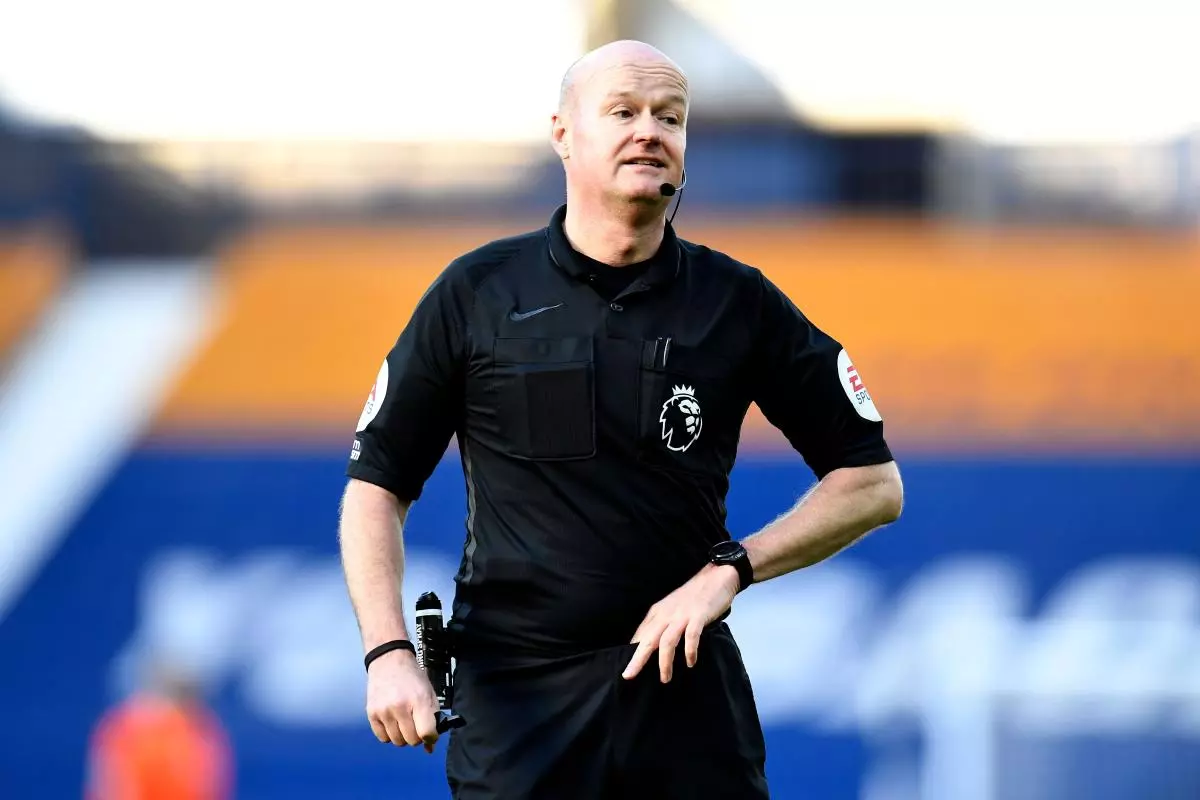 Referee Lee Mason during the Premier League