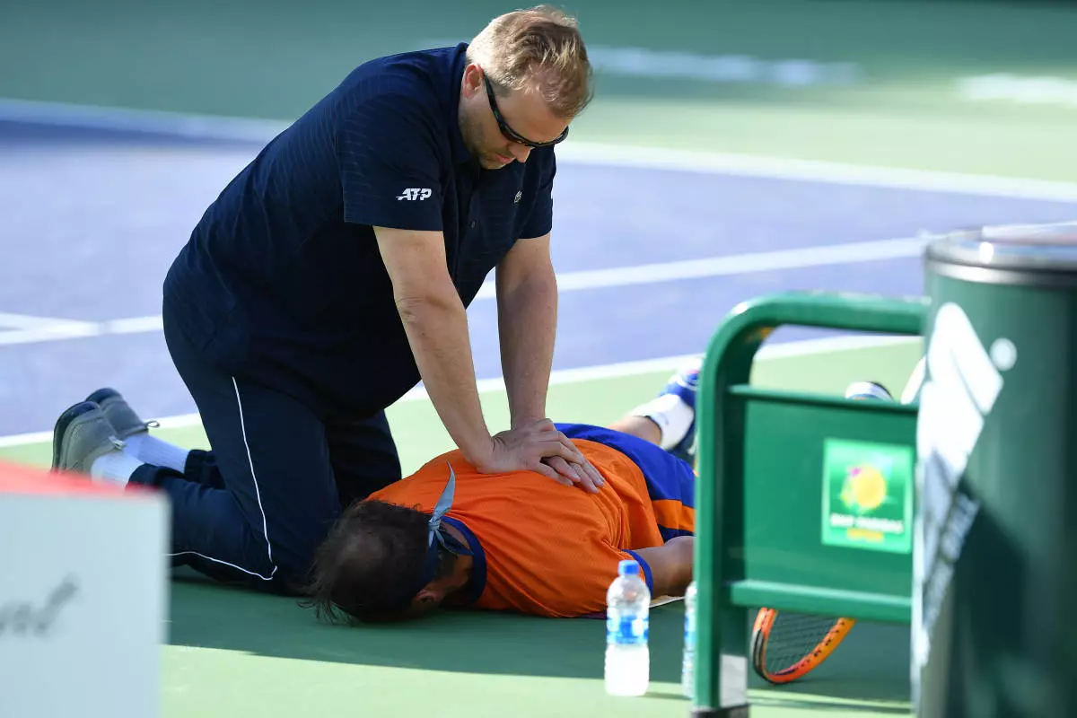Rafael Nadal required medical treatment following breathing problems in the Indian Wells final