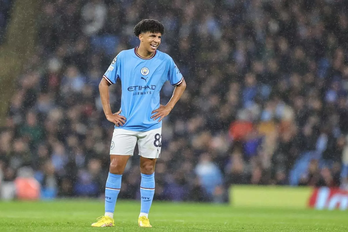 Rico Lewis of Manchester City during the UEFA Champions League match against Sevilla - Nov 2022