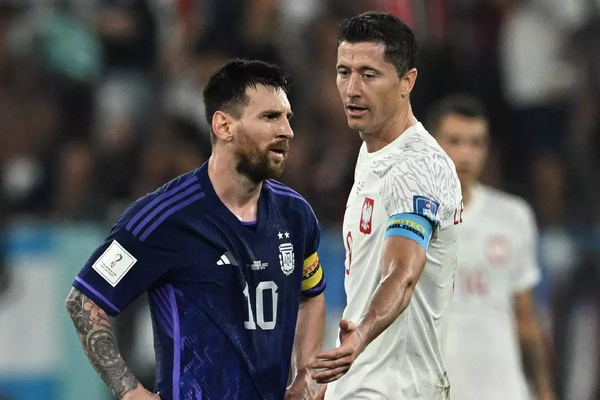 Poland's Robert Lewandowski and Argentina's Lionel Messi