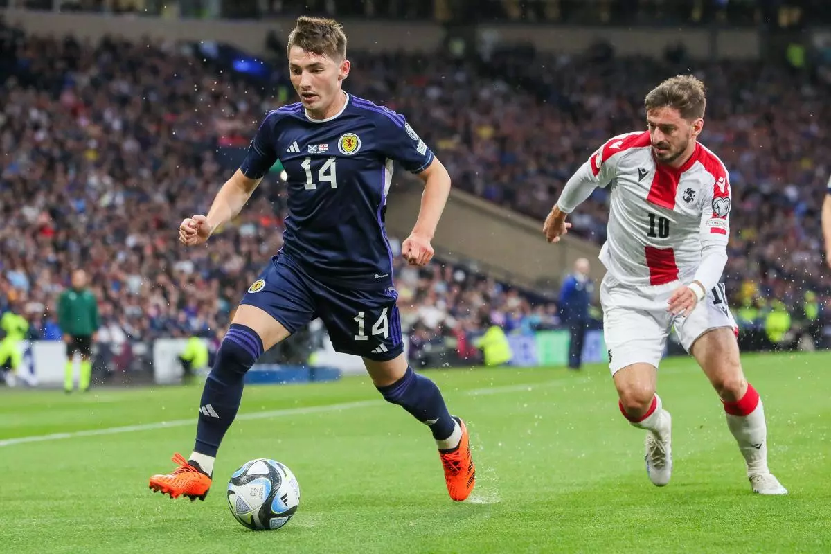 Billy Gilmour in action for Scotland