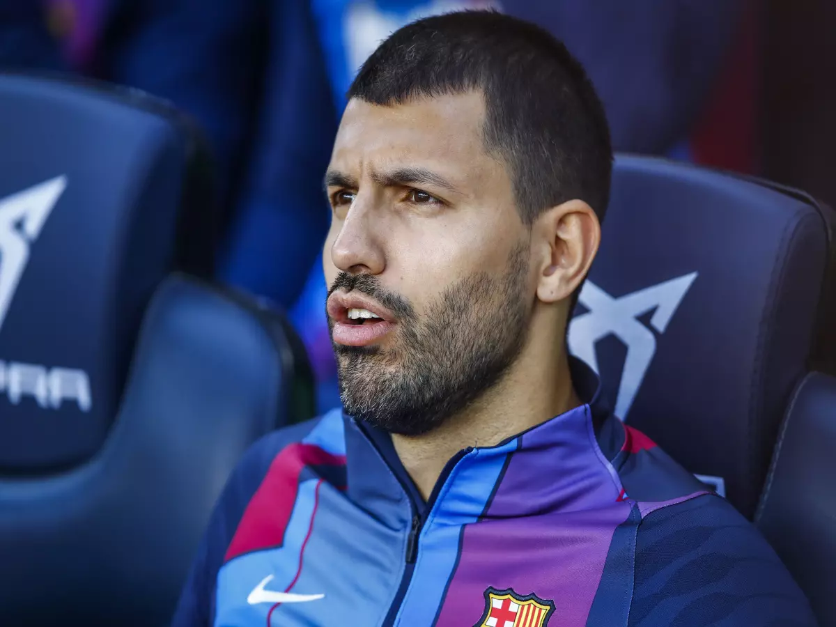 19 Sergio Aguero of FC Barcelona during the La Liga Santader match between FC Barcelona and Real Madrid at Camp Nou Stadium on October 24, 2021 in Barcelona.