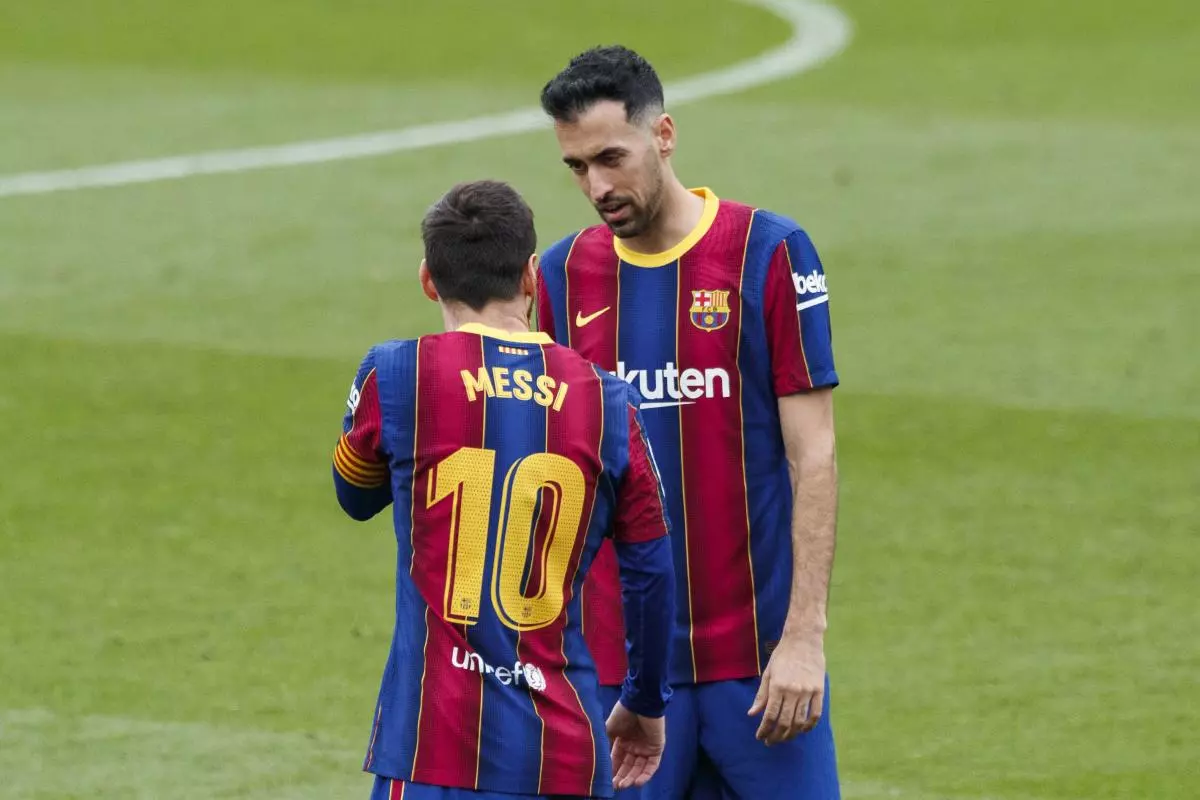 Sergio Busquets and Lione Messi February 21 2021