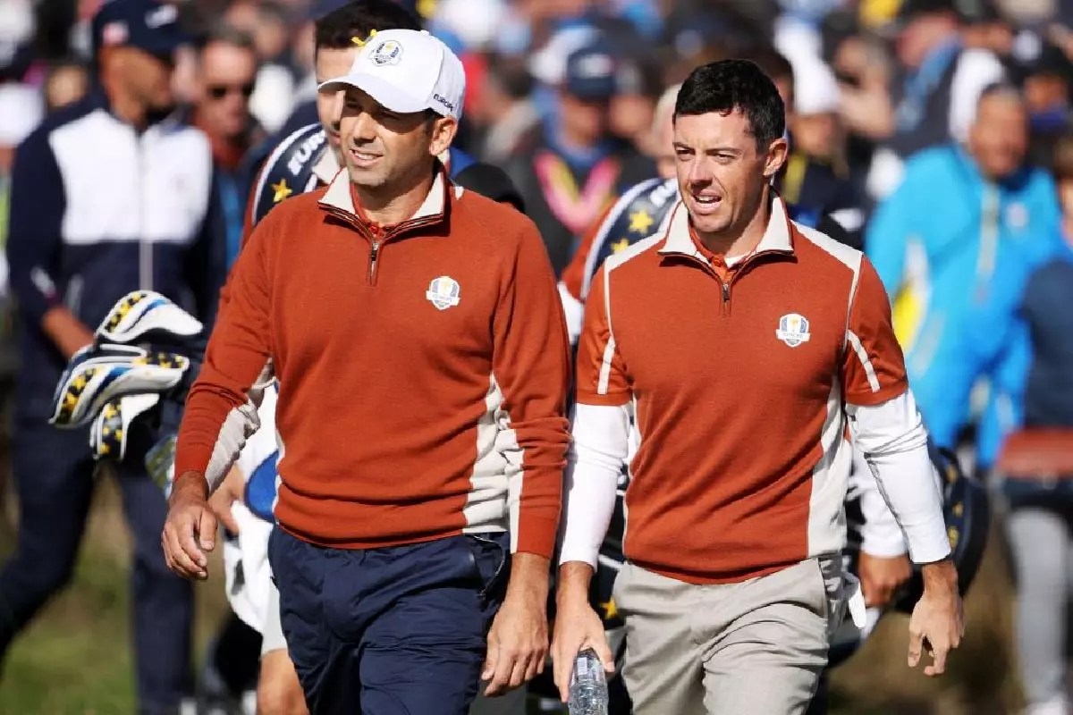 Sergio Garcia and Rory McIlroy at the Ryder Cup