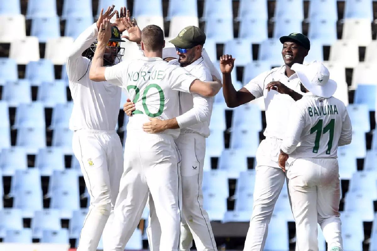 South Africa Test wicket celebration