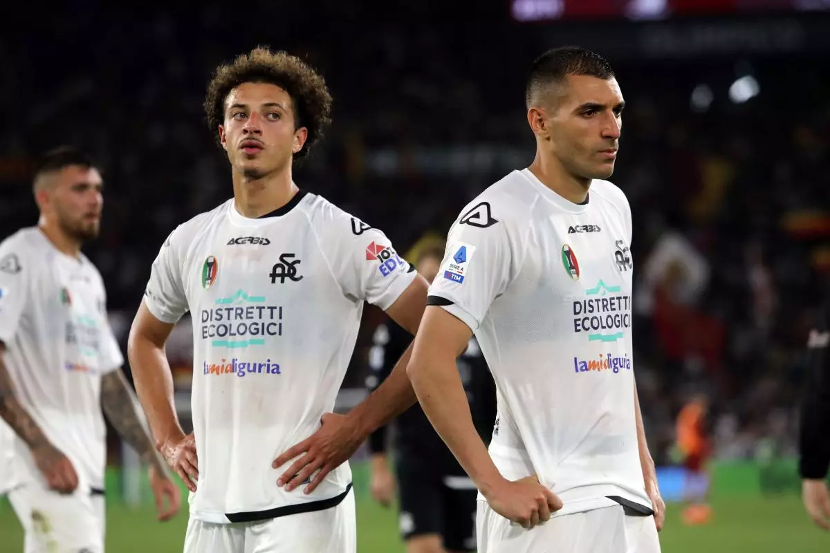 Spezia players disappointment at end of the Serie A season