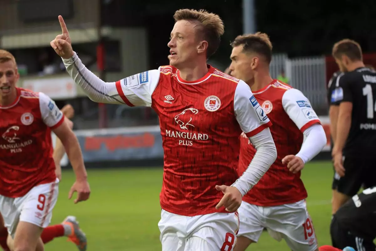 St Patrick's Athletic's Chris Forrester celebrates s