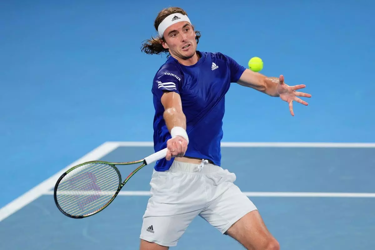 Stefanos Tsitsipas of Greece plays a shot