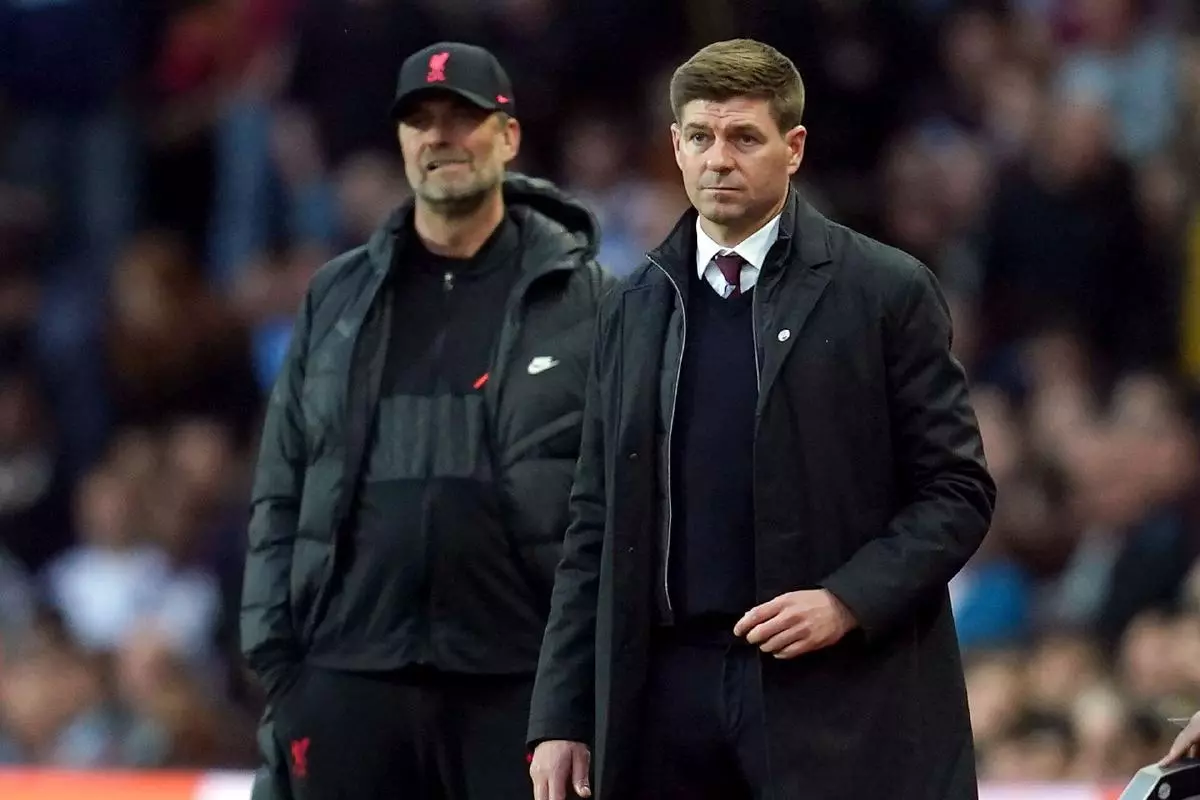 Aston Villa manager Steven Gerrard and Liverpool manager Jurgen Klopp