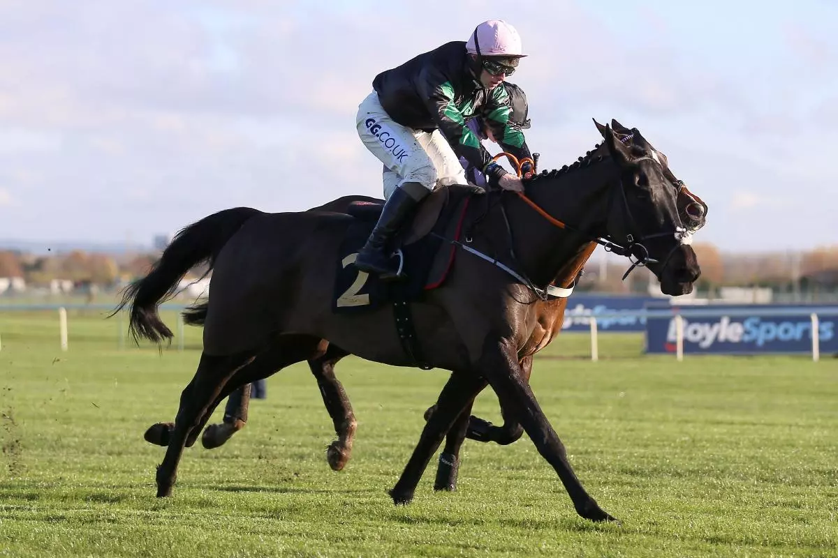 Strong Leader ridden by jockey Sean Bowen