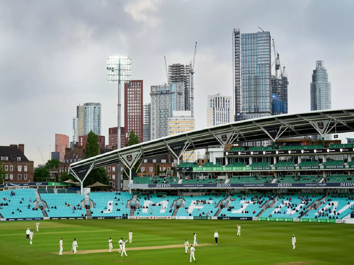 Surrey's Amar Virdi celebrates taking the wicket of Gloucestershire's Chris Dent for 14 during day two of the LV= Insurance County Championship match at The Oval, London. Picture date: Friday