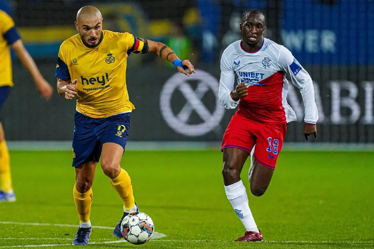 Teddy Teuma of Union SG and Rangers' Glen Kamara