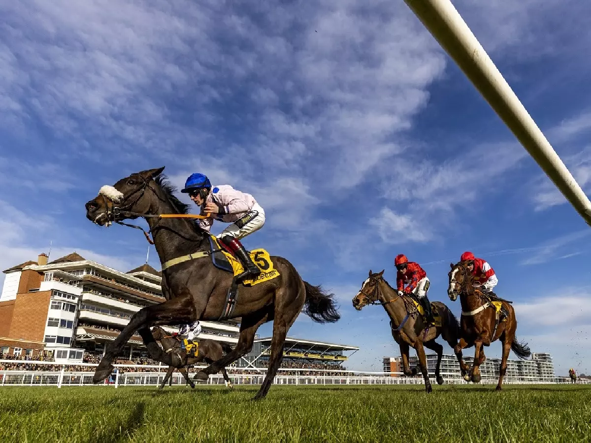 The Brimming Water ans Sam Twiston-Davies winning at Newbury, February 2022