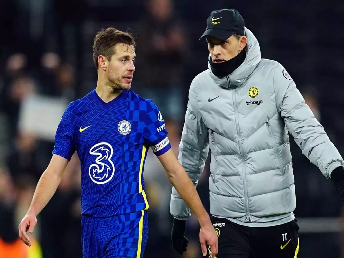 Thomas Tuchel with Chelsea captain Cesar Azpilicueta