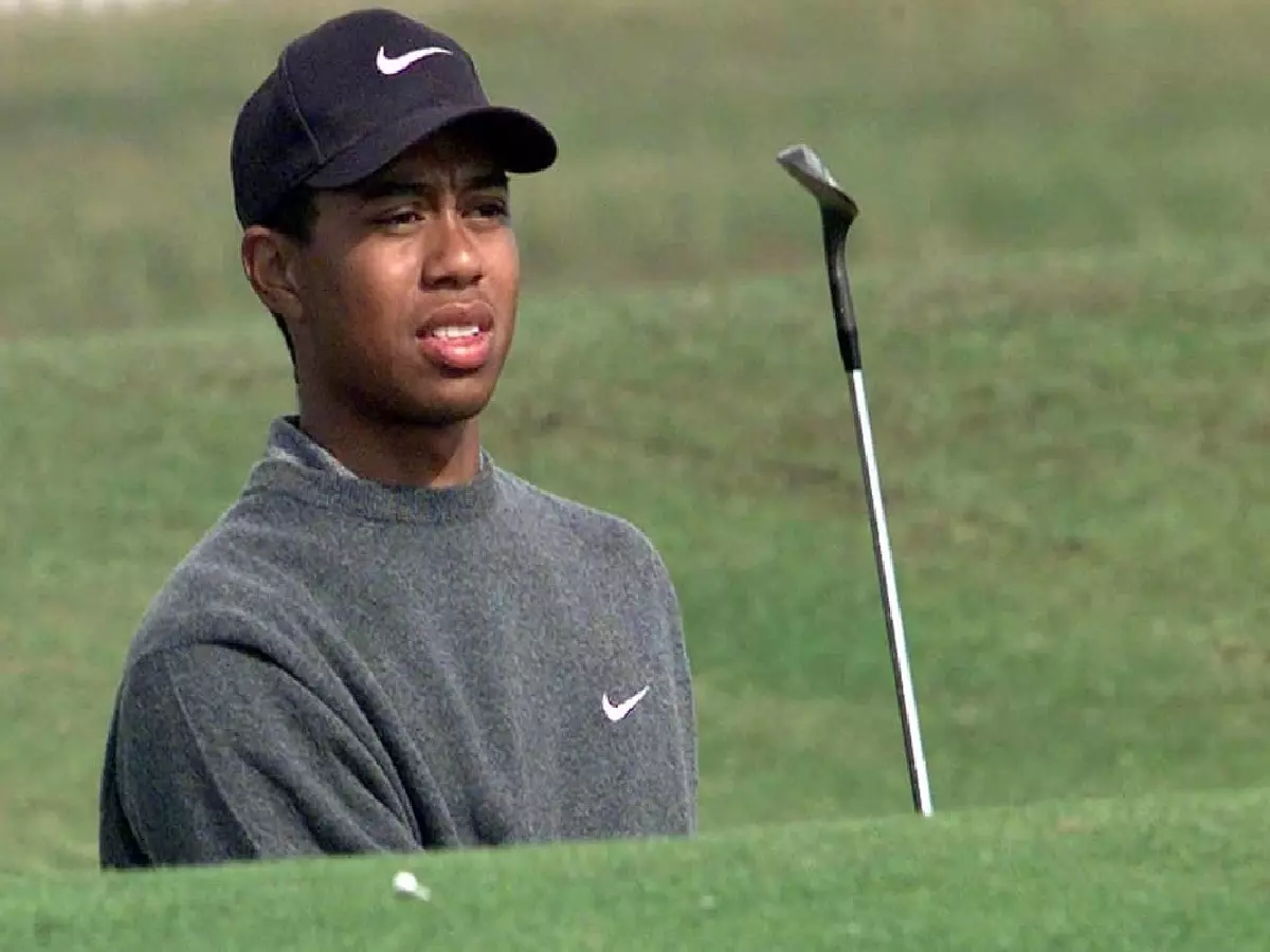 Tiger Woods in action in 1997, his first full season as a pro
