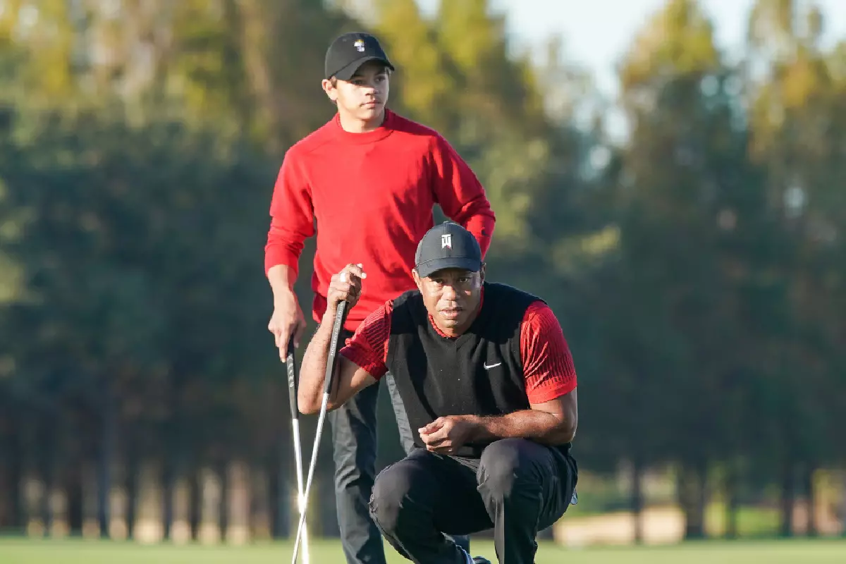 Tiger Woods and Charlie Woods PNC Dec 2022