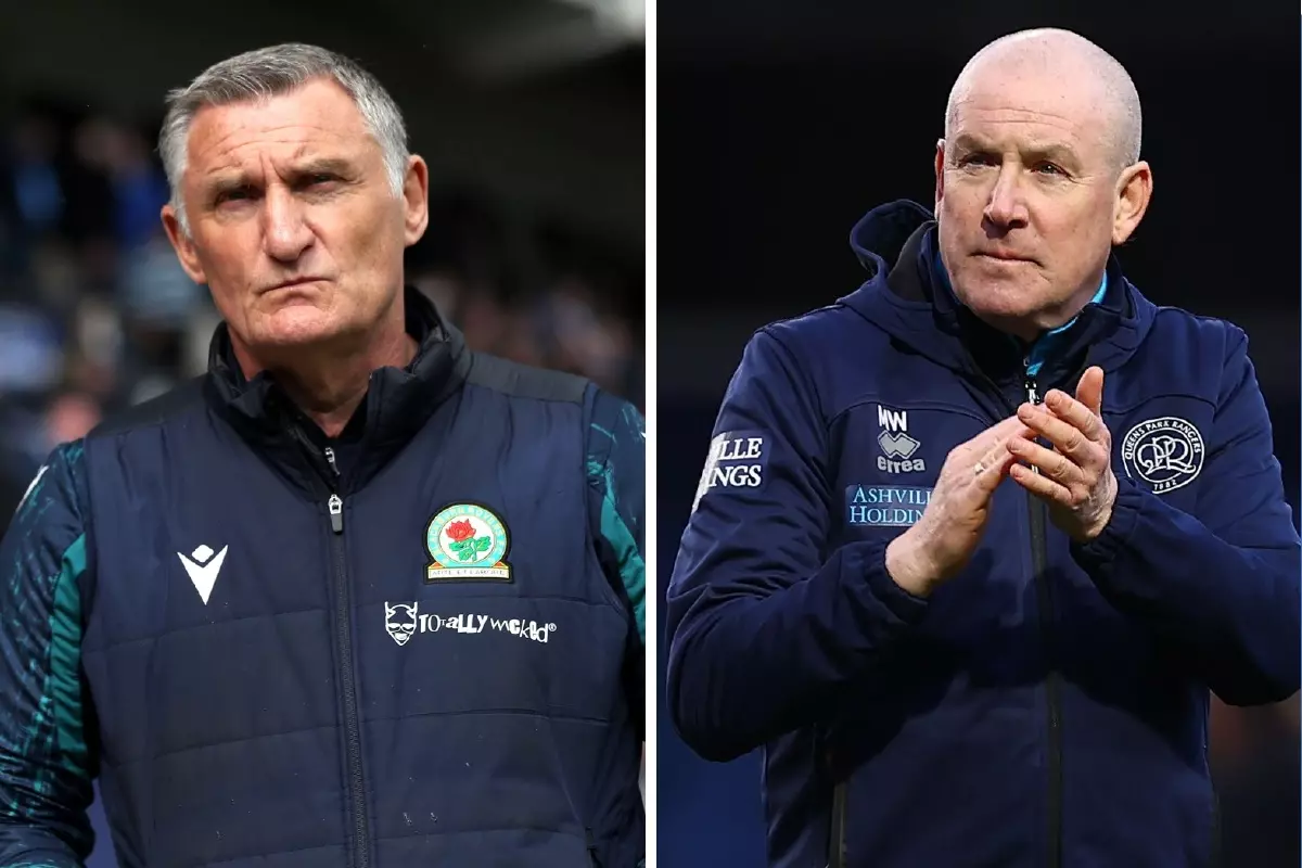 Blackburn Rovers manager Tony Mowbray and QPR boss Mark Warburton