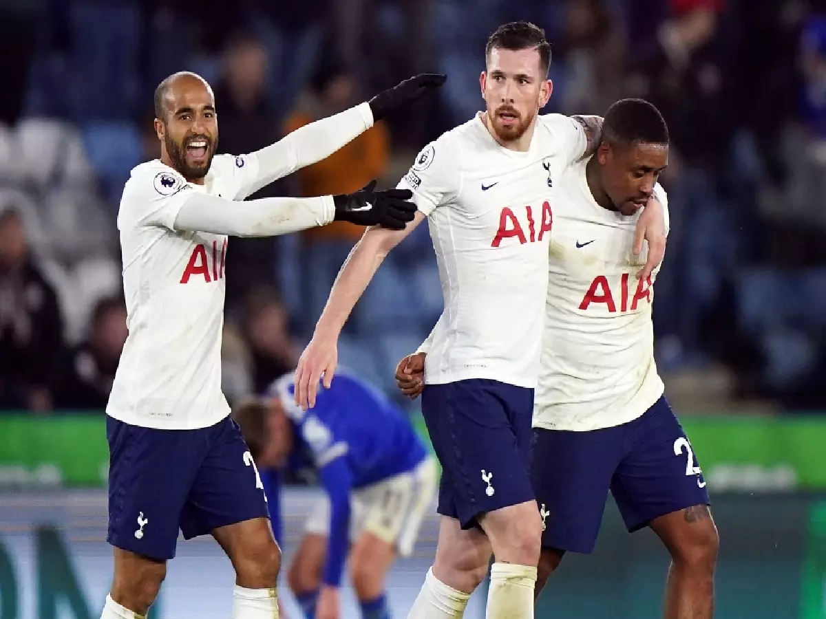 Tottenham celebrate win over Leicester Jan22