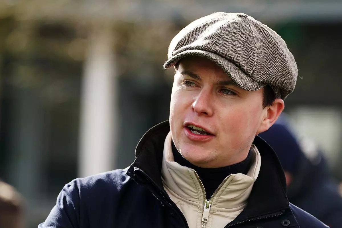 Trainer Joseph O'Brien after winning the Plusvital Devoy Stakes with Visualisation at Naas Racecourse - March 2023