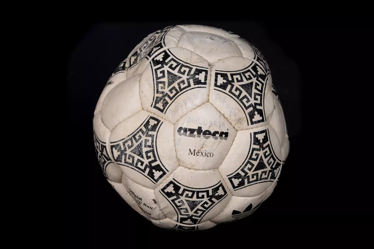 Undated handout photo provided by Graham Budd Auctions of the ball that was used to score two of the most famous goals in football history which is going under the hammer in the UK.