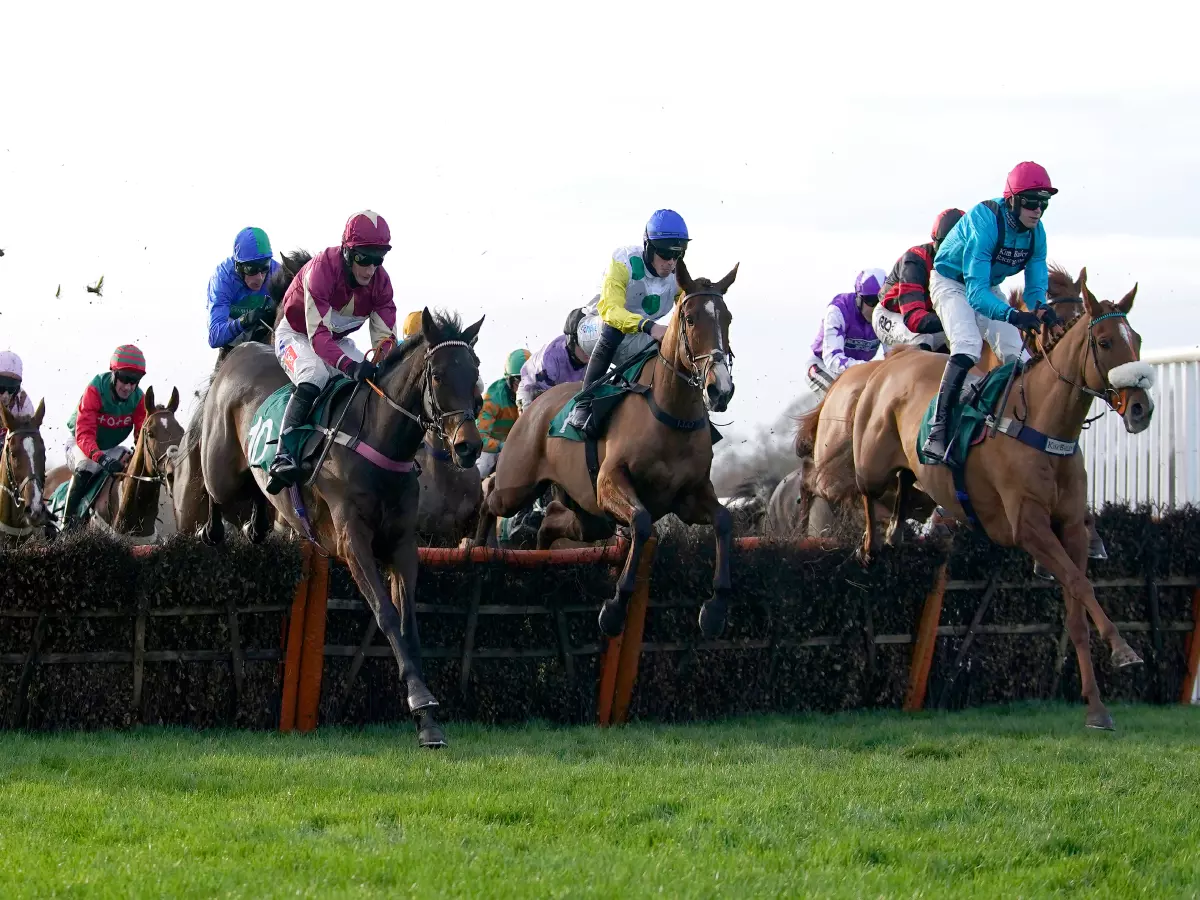 Runners and riders in action as they compete in the Alpha Boilers Handicap Hurdle at Warwick Racecourse. Picture date: Thursday December 9, 2021.