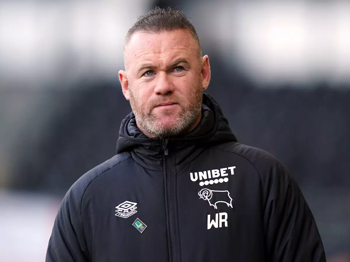 Derby County manager Wayne Rooney during the Sky Bet Championship match at Pride Park Stadium, Derby.