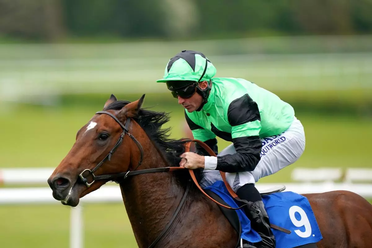 Zabriskie Point ridden by jockey Dane O'Neill on their way to winning the Join Racing TV Now EBF Novice Stakes - May 2023