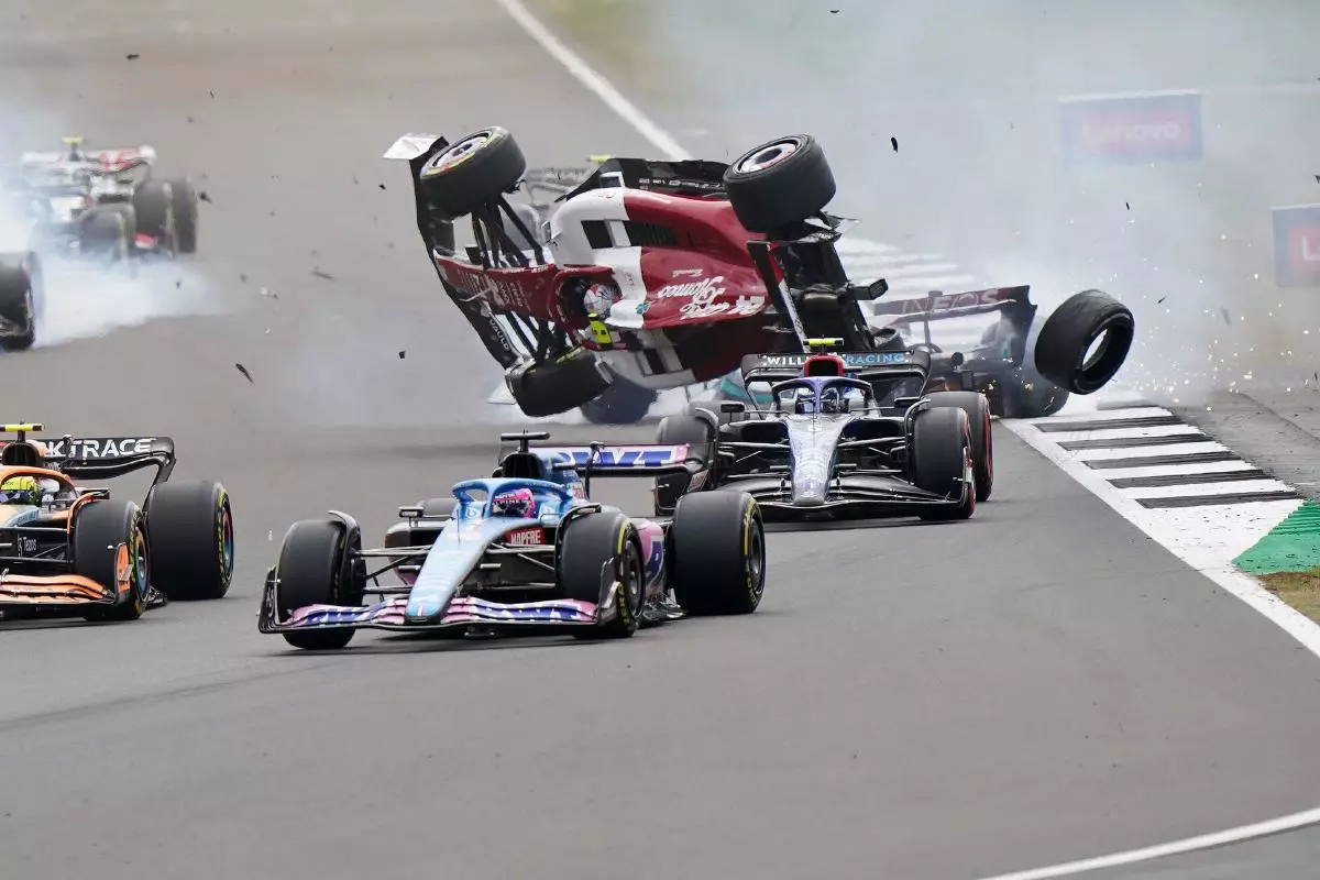 Zhou Guanyu crash at Silverstone 3 Jul 2022