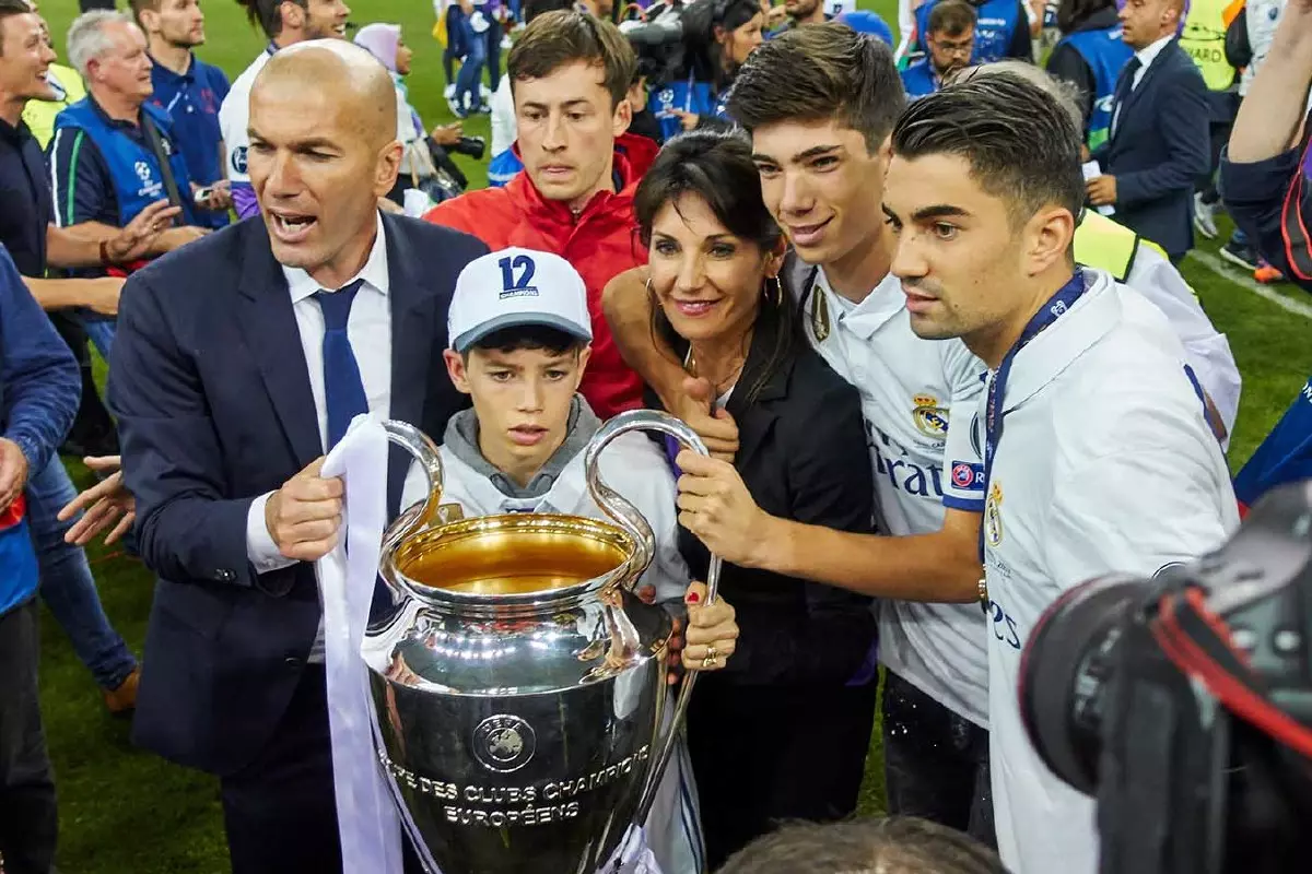 Zinedine Zidane with sons Enzo, Luka, Theo and Elyaz