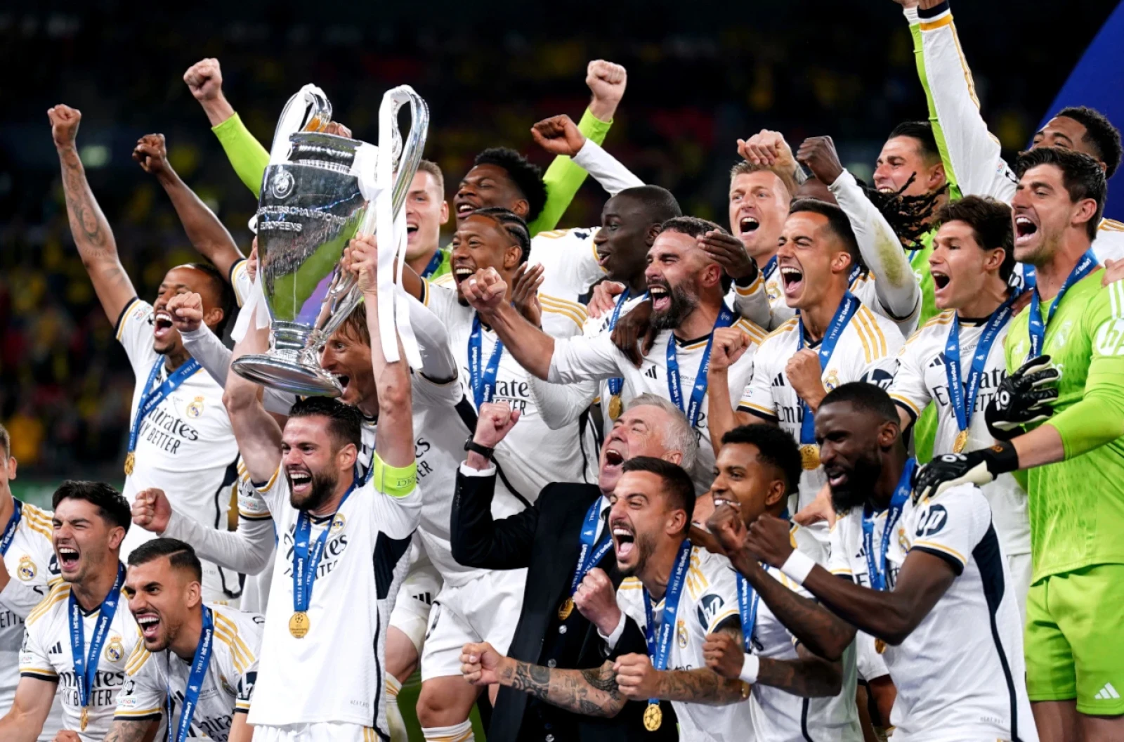 Real Madrid celebrate Champions League win