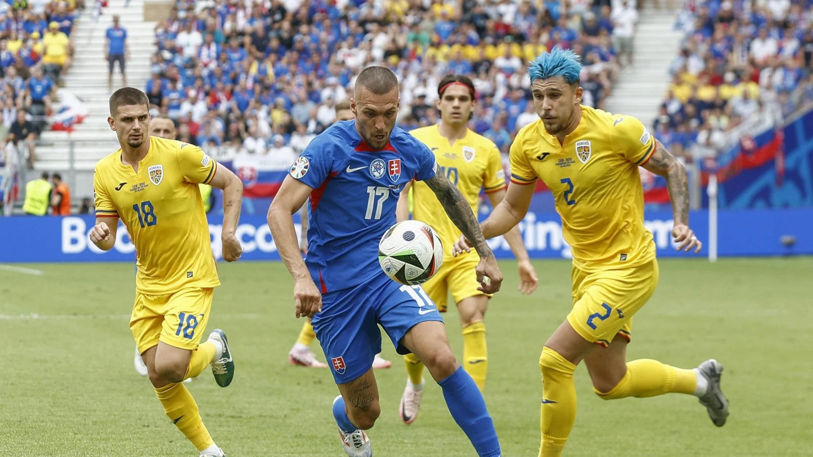 Slovakia's Lukas Haraslin against Ukraine 26 June, 2024