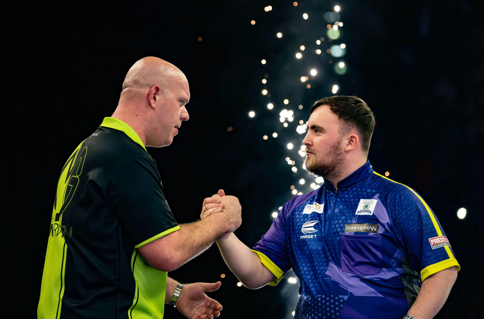 Luke Littler and Michael van Gerwen in the Premier League