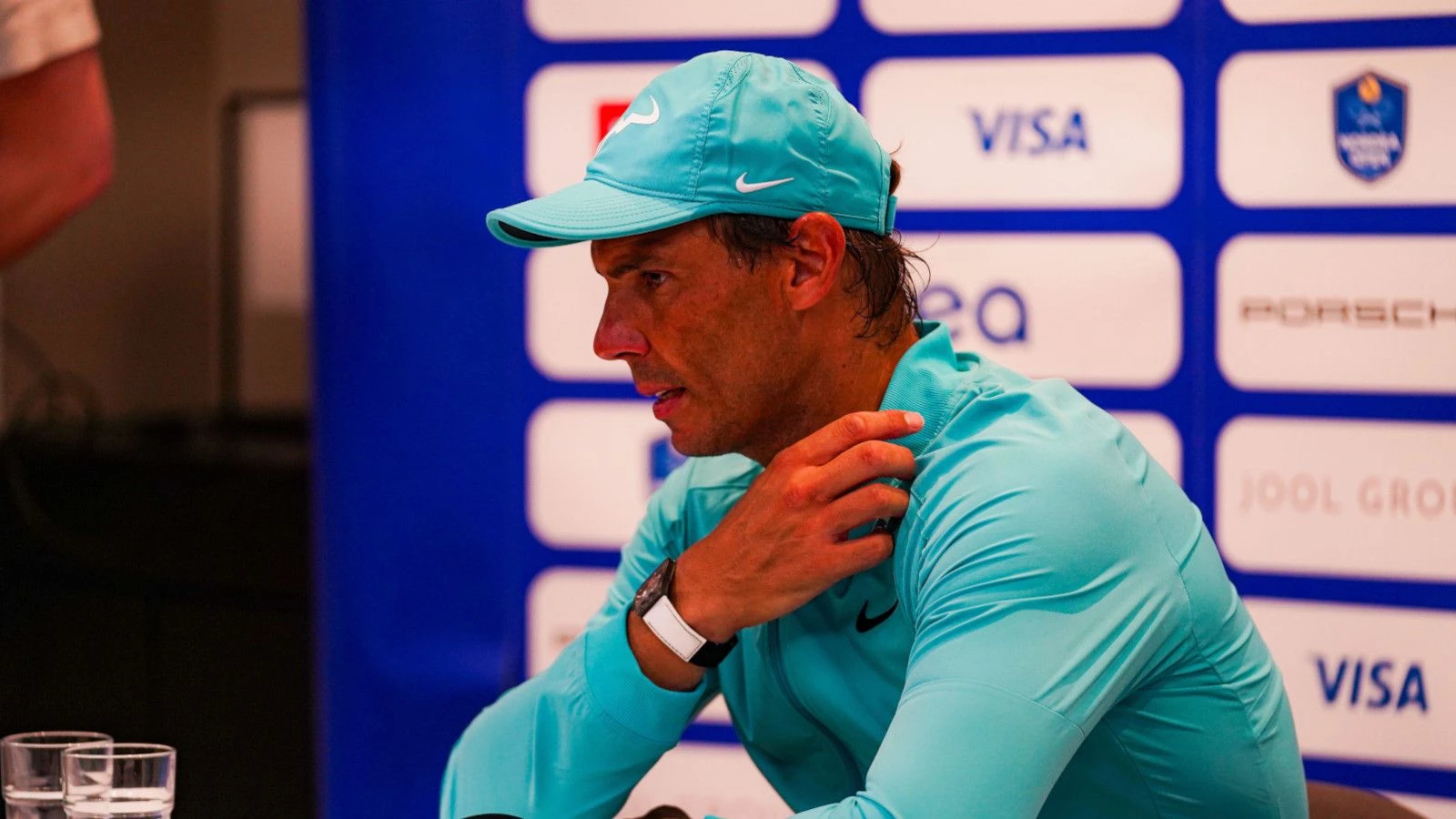 Rafael Nadal speaks to the press