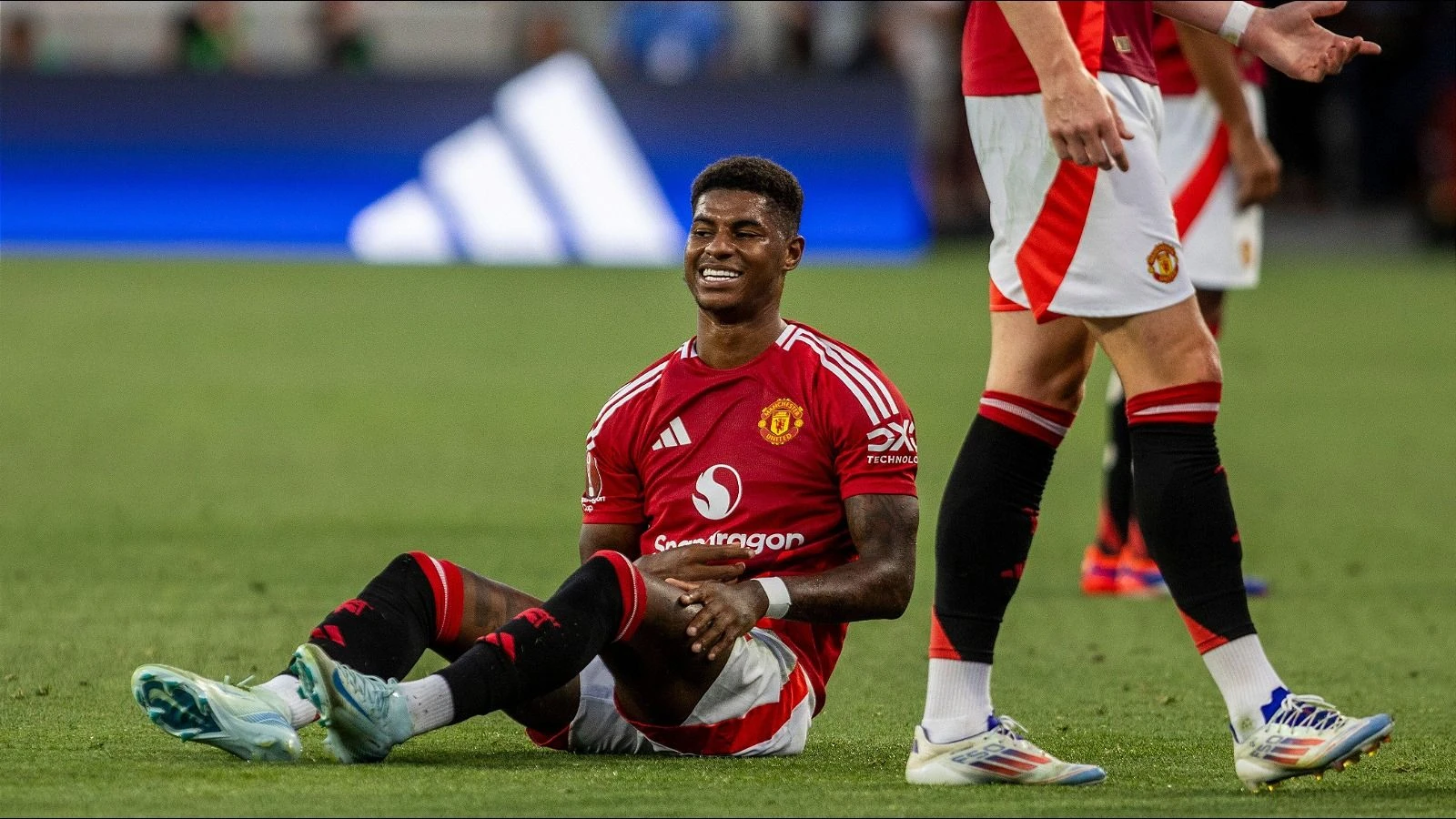 Manchester United forward Marcus Rashford injured