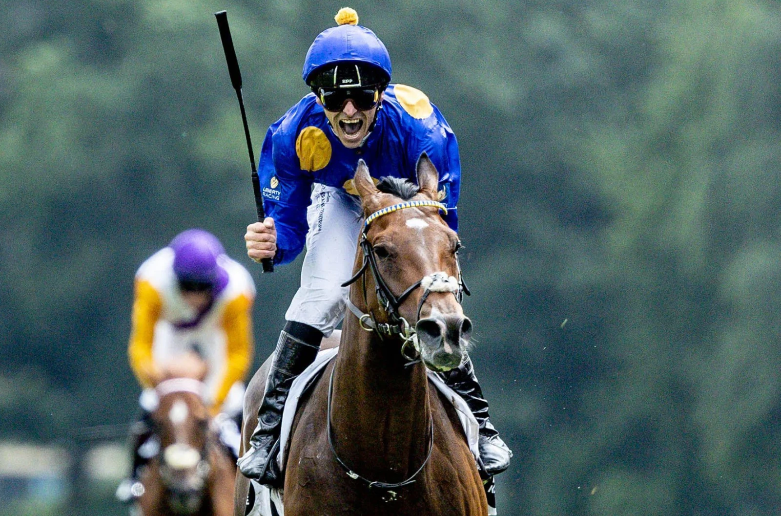 Fantastic Moon with jockey Rene Piechulek wins the German Derby