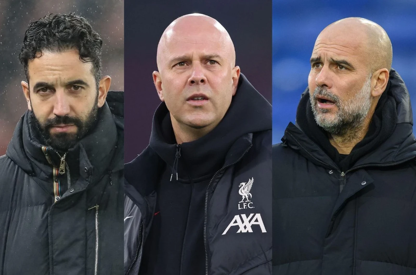 Ruben Amorim, Arne Slot, Pep Guardiola