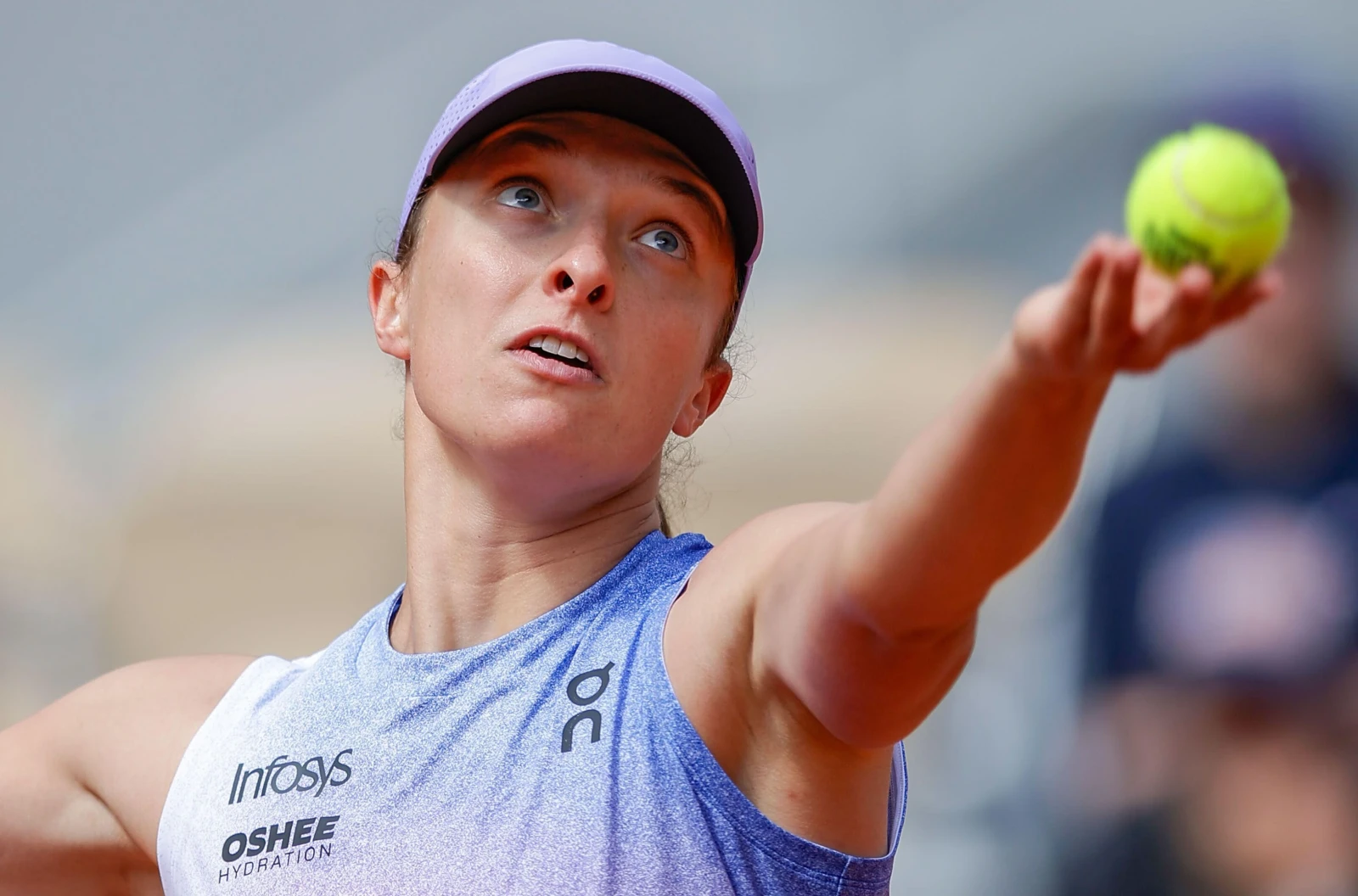 Iga Swiatek in action at the French Open