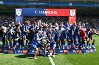 Leicester City lift the Championship trophy in 2024