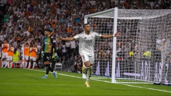 Kylian Mbappe scores for Real Madrid