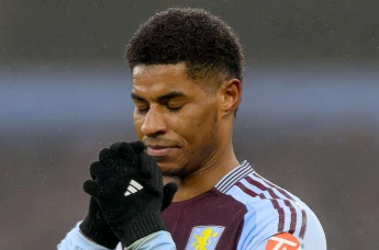 Marcus Rashford in action for Aston Villa